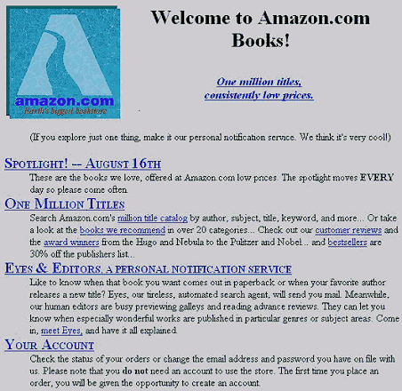アマゾンがECを開始した当時のECサイトの画面