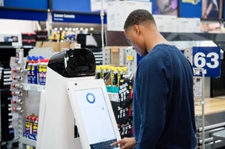 Lowe's（ロウズ）のセッションでは、店内に設置したロボットが接客や在庫情報の管理をするといった取り組みが紹介された