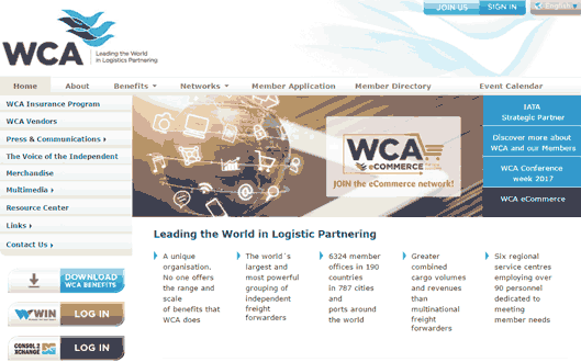 アリババ参加の物流企業は、独立系貨物輸送ネットワークであるワールド・カーゴ・アライアンアス（World Cargo Alliance、WCA）と戦略的な提携を締結