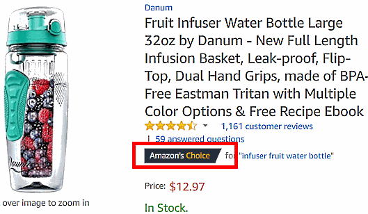「Amazon's Choice」獲得商品の例