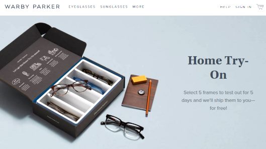 アマゾンにも負けない＋お客に支持される通販サイトがやっている4つの施策 Warby Parkerのフレーム5個を無料で試着できる「Home Try-On」サービス
