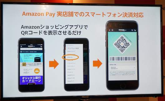 「Amazon Pay」の実店舗でのスマートフォン決済対応