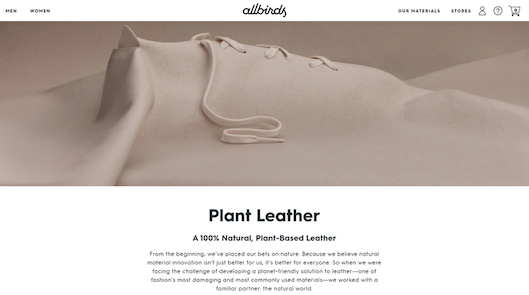 Allbirdsは、2021年12月に植物レザーを使用した商品の発売を予定している