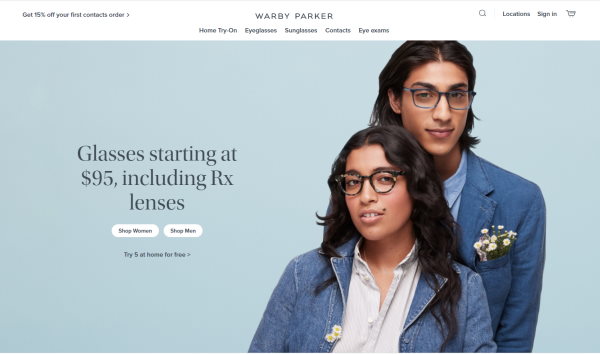 Warby ParkerのECサイト（