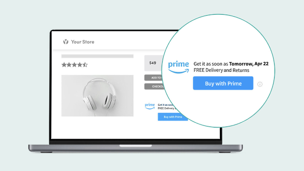 自社ECサイトへの「Buy with Prime」の導入がコンバージョンアップにつながるという（画像はAmazonのニュースページから編集部がキャプチャ）