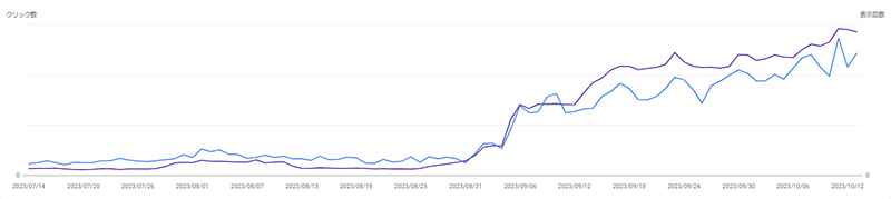 SEO 2024年の展望 Search Consoleのグラフ