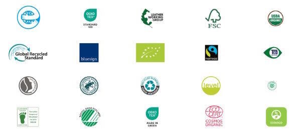 Amazonの「Climate Pledge Friendlyプログラム」で協力する第三者認証機関の一例