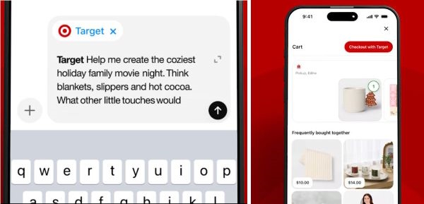 Targetの「ChatGPT」内で動作するアプリの利用イメージ画像（Targetのページに用意された動画からキャプチャ）