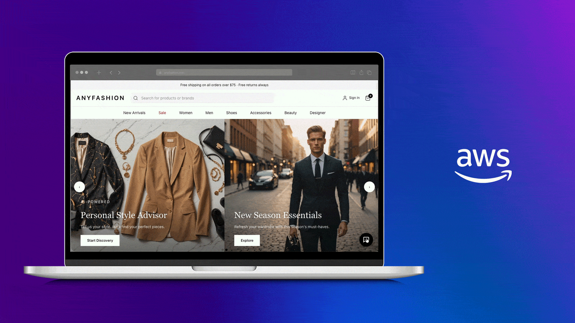「Agentic Shopping Assistant」の活用イメージ(画像はAWSのコーポレートサイトから編集部が追加)