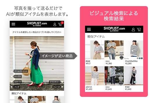 クルーズは8月23日、ファッションECサイト「SHOPLIST.com by CROOZ」に人工知能（AI）を活用した画像検索機能を実装