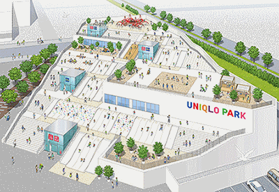 ユニクロは、売り場と公園が融合した新型店舗「UNIQLO PARK　横浜ベイサイド店」を4月10日にオープンする