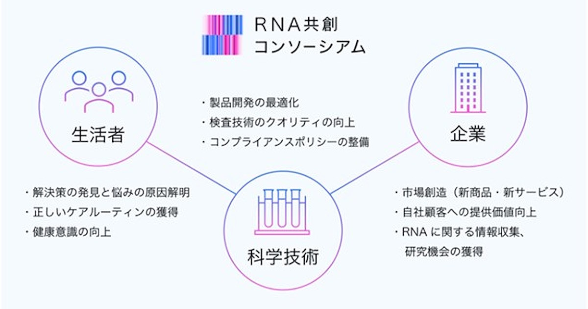 「RNA共創コンソーシアム」を起点とした各タッチポイントでの活動イメージ