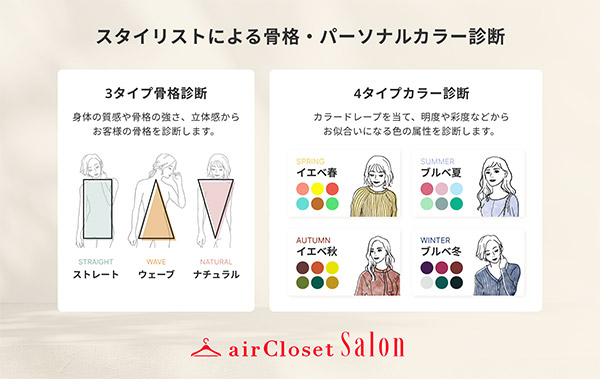 エアークローゼット 骨格・カラー診断サロン「airCloset Salon（エアクロサロン）」