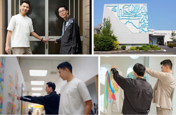 TENTIALの中西裕太郎 代表取締役CEO（白い服の男性）とヘラルボニーの松田文登Co-CEO（黒い服の男性）