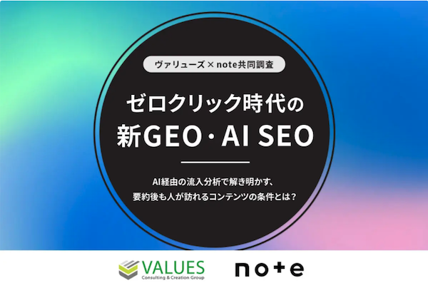 【ゼロクリック＋AI検索時代の調査】「ゼロクリック」が半数超。「note」でAI経由流入が増加したのは「深堀り記事」「構造が明確」