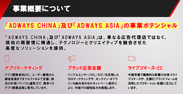 売れるネット広告社グループは12月16日、アドウェイズの中国子会社「「愛徳威広告（上海）有限公司（ADWAYS CHINA）」と、香港子会社「ADWAYS ASIA HOLDINGS LIMITED」の株式をそれぞれ100％取得し、完全子会社化することについて基本合意書を締結したと発表