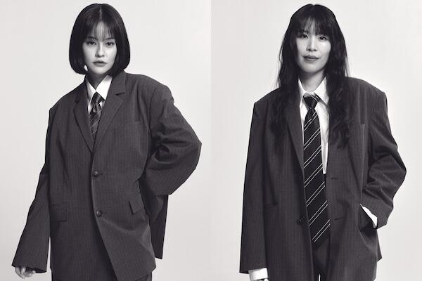 モデル／「ER」ブランドディレクター emmaさん（左）、スタイリスト／「ER」ブランドディレクター 中村璃乃さん（右）