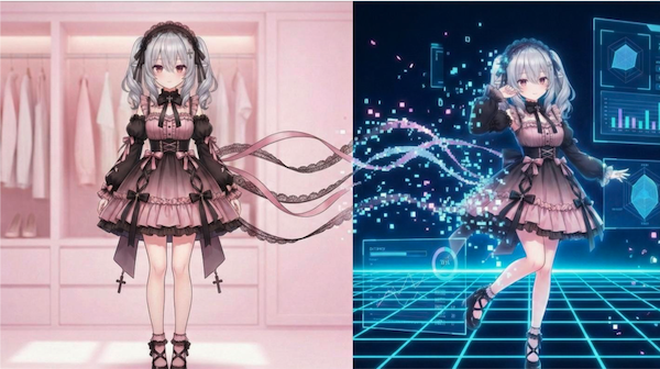 夢展望によるメタバース上のアバターファッションのイメージ