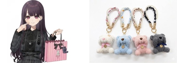 日本発のガーリーファッションとサブカルチャーを融合した世界観の一例（左）、「めかくしくま」（右）