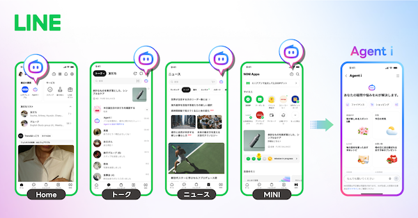 LINEヤフーがAIエージェントの新ブランド「Agent i」をリリース。「Yahoo! JAPAN」の「AIアシスタント」と「LINE」の「LINE AI」を統合