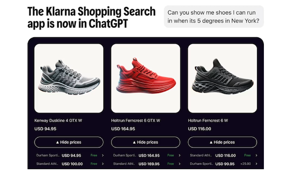 AI時代の新たな送客の仕組み。決済プロバイダーKlarnaが「ChatGPT」で加盟店の商品を提案→ECサイトに誘導する検索アプリ