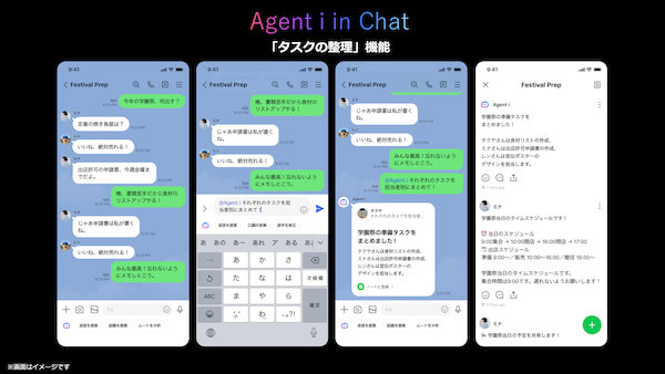 「LINE」のトークルームでAIエージェント「Agent i」が会話から質問やタスクを支援する新機能「Agent i in chat」を2026年内にリリース