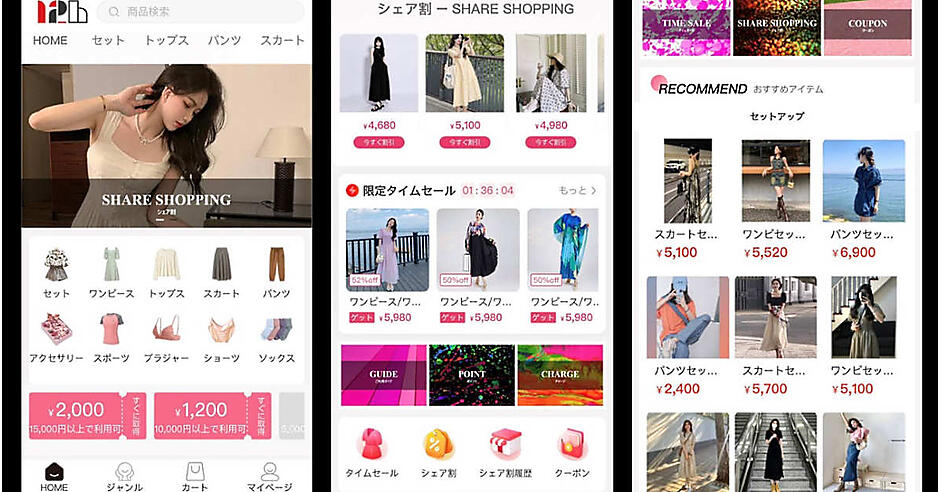 SNSのシェアで割引購入＋商品は工場直送で低価格販売＋ターゲットは20