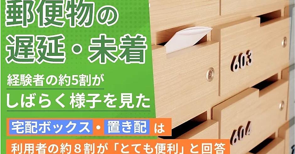 宅配ボックス・置き配の利用経験者は44%も、防犯面で不安を感じる人は