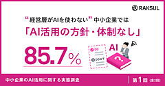 AIを積極活用している中小企業は31%。代表・役員がAIを使っていない企業の85%が「活用の方針も推進体制もない」