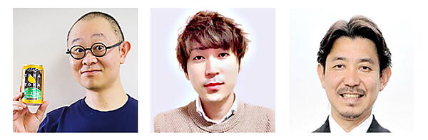 ヤッホーブルーイング コンシューマー事業部門 事業統括 望月卓郎氏、九南サービスの田中耕太郎副社長、柳田織物の柳田敏正社長