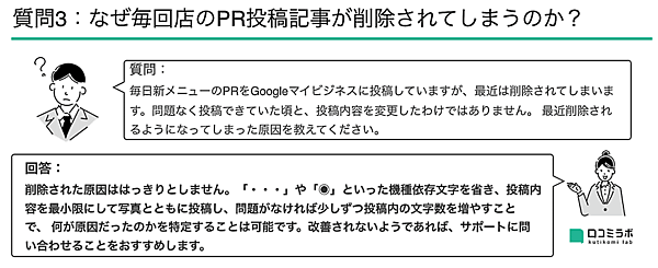 なぜ毎回店のPR投稿記事が削除されてしまうのか？