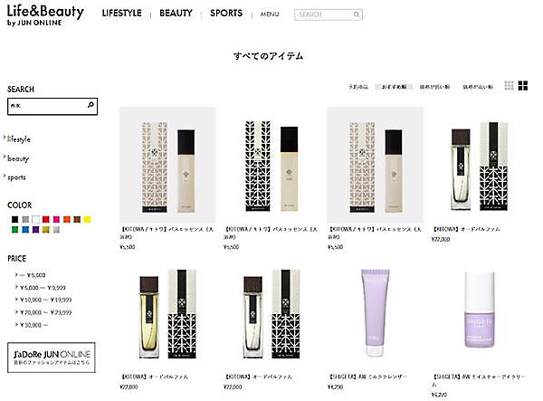 香水やお香も購入率が高いという（画像は同サイトから編集部がキャプチャ）
