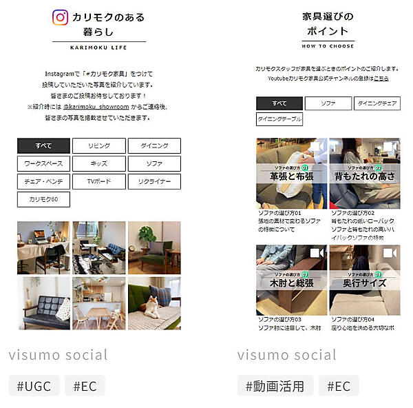 カリモク家具による「visumo」の活用例