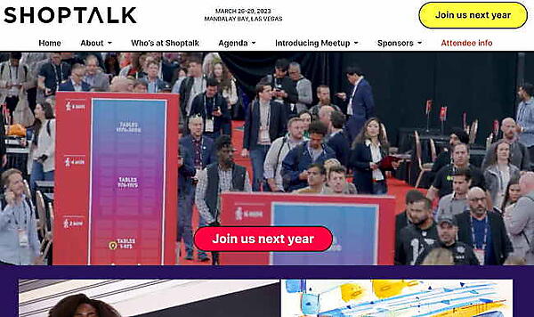 「Shoptalk 2023」の開催概要ページ（画像は編集部がサイトからキャプチャ）