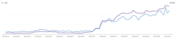 SEO 2024年の展望 Search Consoleのグラフ