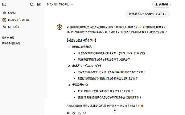 売れる！ EC事業の経営・運営 ネットショップ担当者、チームのための成功法則。 の購入特典 AIコンサルタント