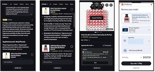 Google画面上からのUlta Beautyの商品の購入イメージ（画像はUlta Beautyのコーポレートサイトから編集部がキャプチャして追加）