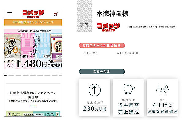 エートゥジェイ メルカート コメッツの事例