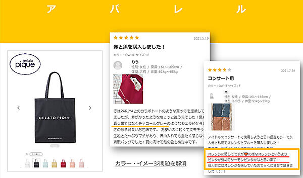 ecbeing ReviCo レビコ レビュー レビューを通じて色合いを伝える
