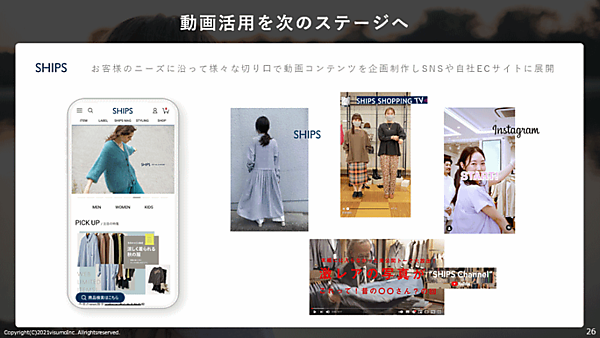 SHIPSは顧客の目的やニーズに合わせて複数のチャンネルで動画を配信