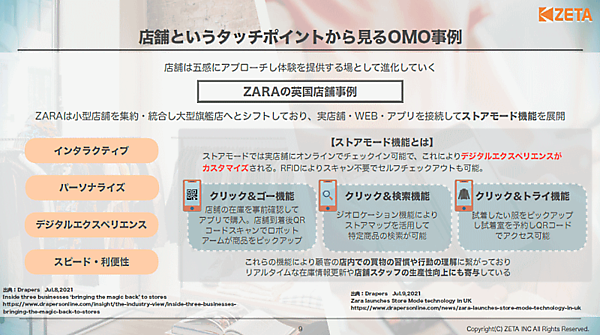 顧客体験の向上に欠かせない「OMOへの理解」「レビューの必要性」をzetaが徹底解説 ZARAの英国店舗ではOMOをCX向上に積極的に活用している