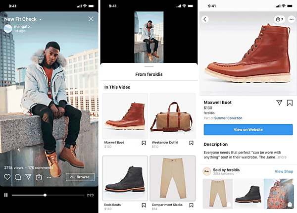 Instagramは短尺動画を作成したり発見できる「リール（Reels）」にショッピングタグを使って商品をタグ付けできるようにした