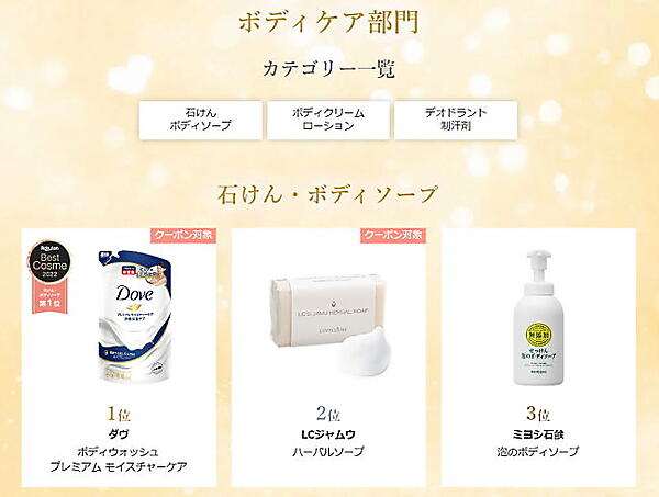 楽天グループ（楽天）は、「楽天市場」で支持されたコスメ・ビューティーアイテムを選出する「2022年 楽天ベストコスメ」を発表