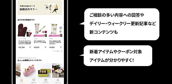 新着商品、クーポン対象商品をトップ画面でわかりやすく表示