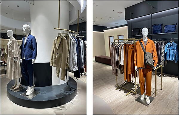 店舗内のメンズ向け商品販売スペース