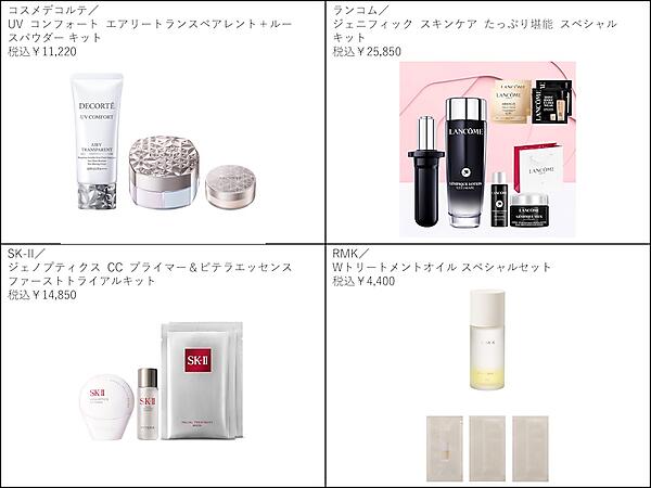スペシャルアイテムの一例（「@cosmeベストコスメアワード」で支持を得てきた化粧品）