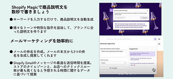 「Shopify」のAI機能「Shopify Magic」の概要