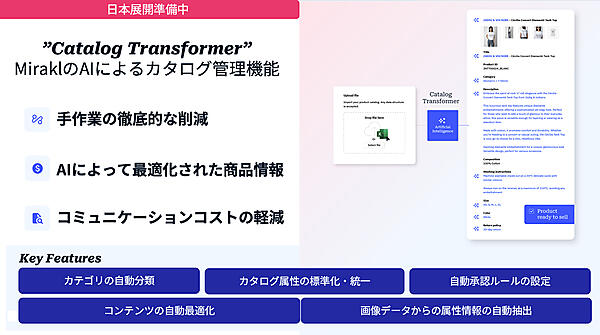 MiraklのAIによるカタログ管理機能「Catalog Transformer」